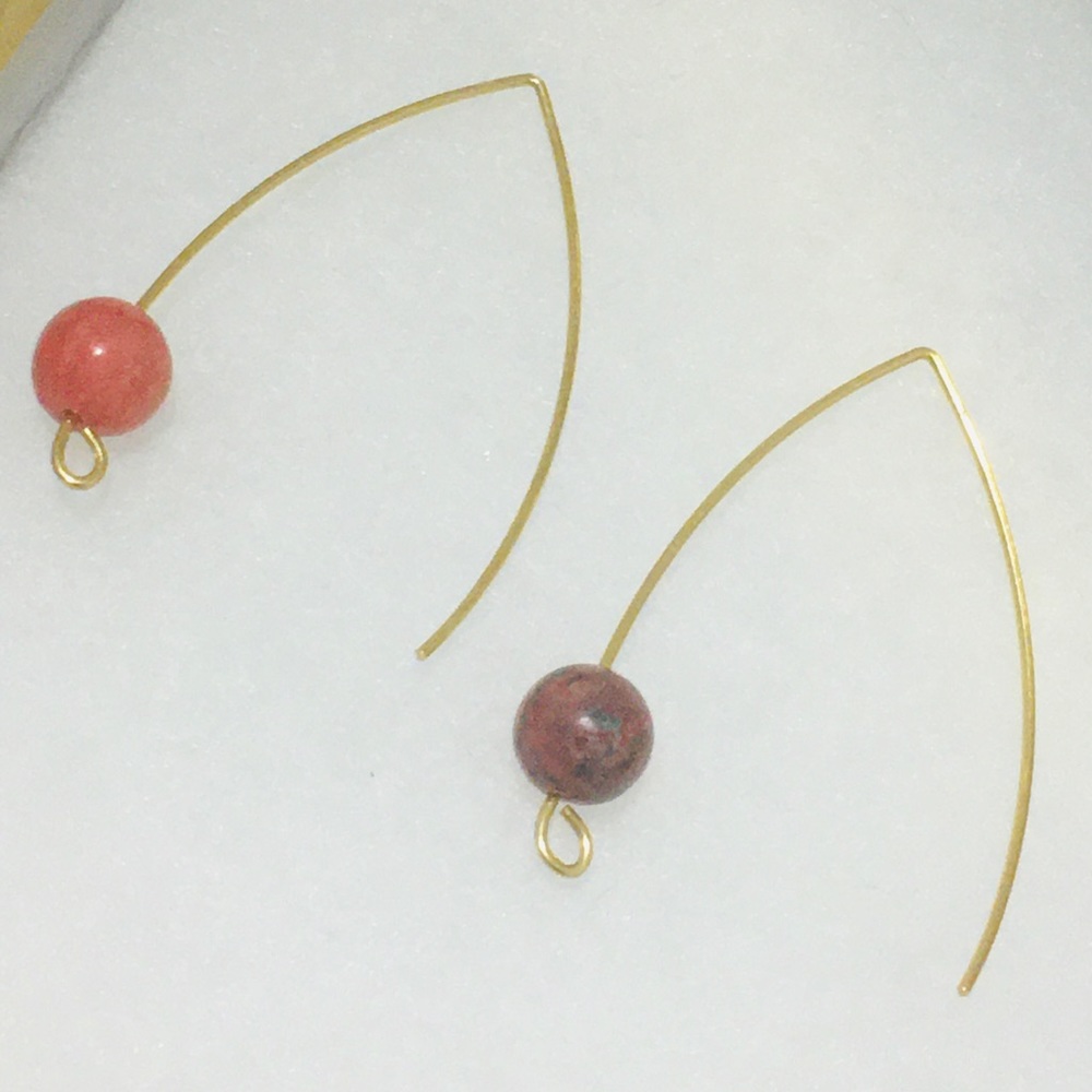 Red Sodalite Hook Earrings